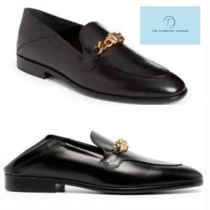VERSACE Vitello Nero / Oro Medusa Chain Convertible Loafer - MSRP $1,050 - US 13